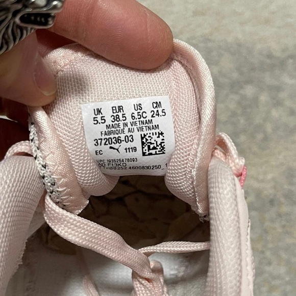 NIB Junior Size 6.5C Puma Anzarun Knit JR Softfoam Sneakers In Rosewater-Peony - Picture 7 of 12